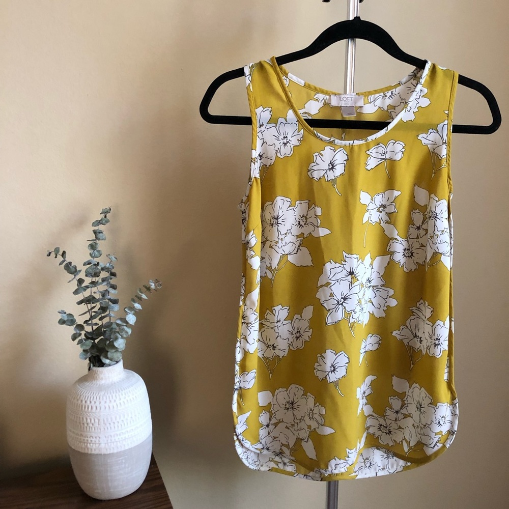 Loft Floral Yellow Blouse